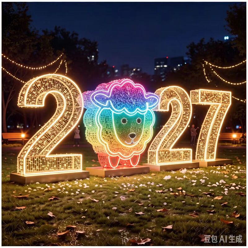 Year of the Sheep New Year's Day Glowing Digital Ornaments Trendy 2027 Digital Neon Lights Outdoor Waterproof Decorative Lights Year of the Sheep New Year's Day Glowing Digital Ornaments Trendy 2027 Digital Neon Lights Outdoor Waterproof Decorative Lights