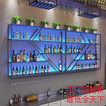 Bar bar wall-mounted wine rack wall luminous storage rack creative white wine cabinet restaurant red grape beer rack
