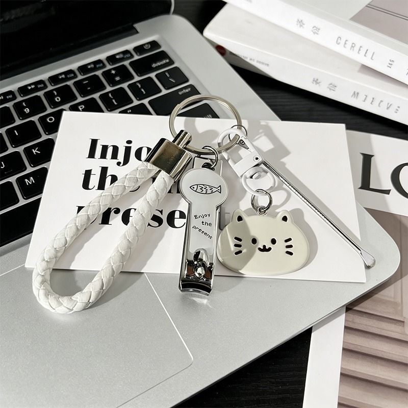 Nail Clippers Cartoon Cat Key Cute Nail Clipper Girl Couple Backpack Bag Pendant Ear Pick Best Friend