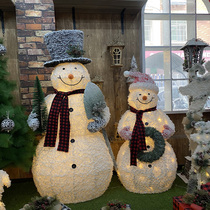 Christmas decoration snowman glowing Christmas deer shopping mall hotel lobby scene decoration Christmas large decorative ornaments