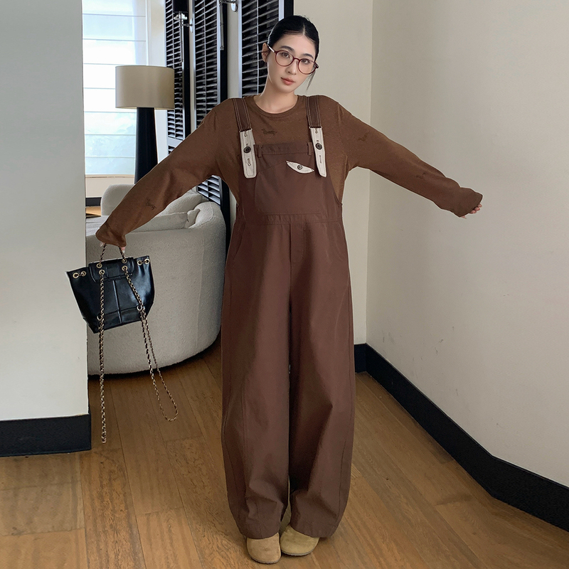 Lanshanyu Maternity Wear Autumn 2026 New Vintage Age-Reducing Long-Sleeve Layered Loose Versatile Overalls Set for Women