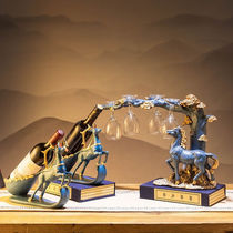 Red Wine Rack Swing Horse to Success New Chinese Home Gift Crafts Creative Office Liquor Cabinet Living-room Genguan