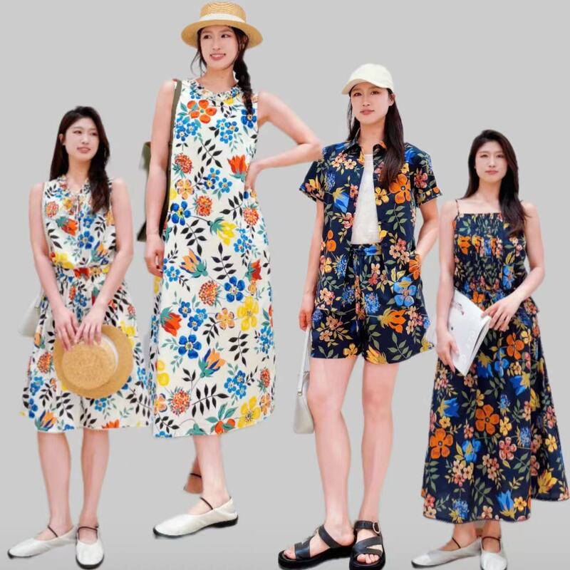 Only 7 Pieces~ Unlike All Others~ Cloud and Mud Difference~ Liberty Print Pure Cotton Camisole Skirt Short-Sleeved Shirt Shorts
