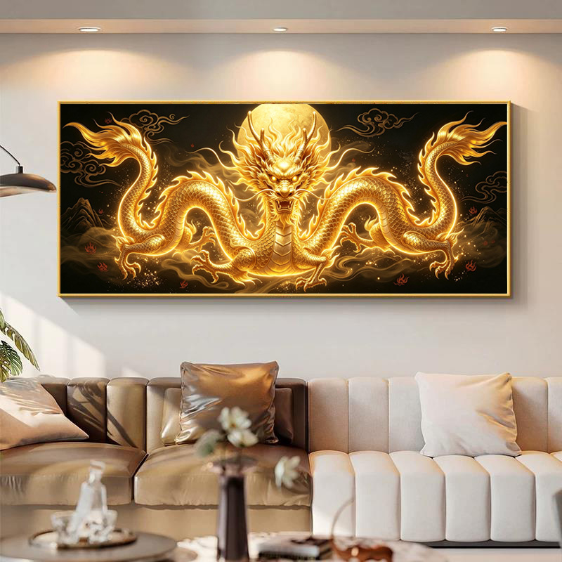Dragon Portrait Hanging Painting Decorative Painting Dragon Painting Living Room Auspicious Dragon Totem House Protection Wealth-Attracting Golden Dragon Playing with Pearls Chinese Dragon Wall Painting Dragon Portrait Hanging Painting Decorative Painting Dragon Painting Living Room Auspicious Dragon Totem House Protection Wealth-Attracting Golden Dragon Playing with Pearls Chinese Dragon Wall Painting