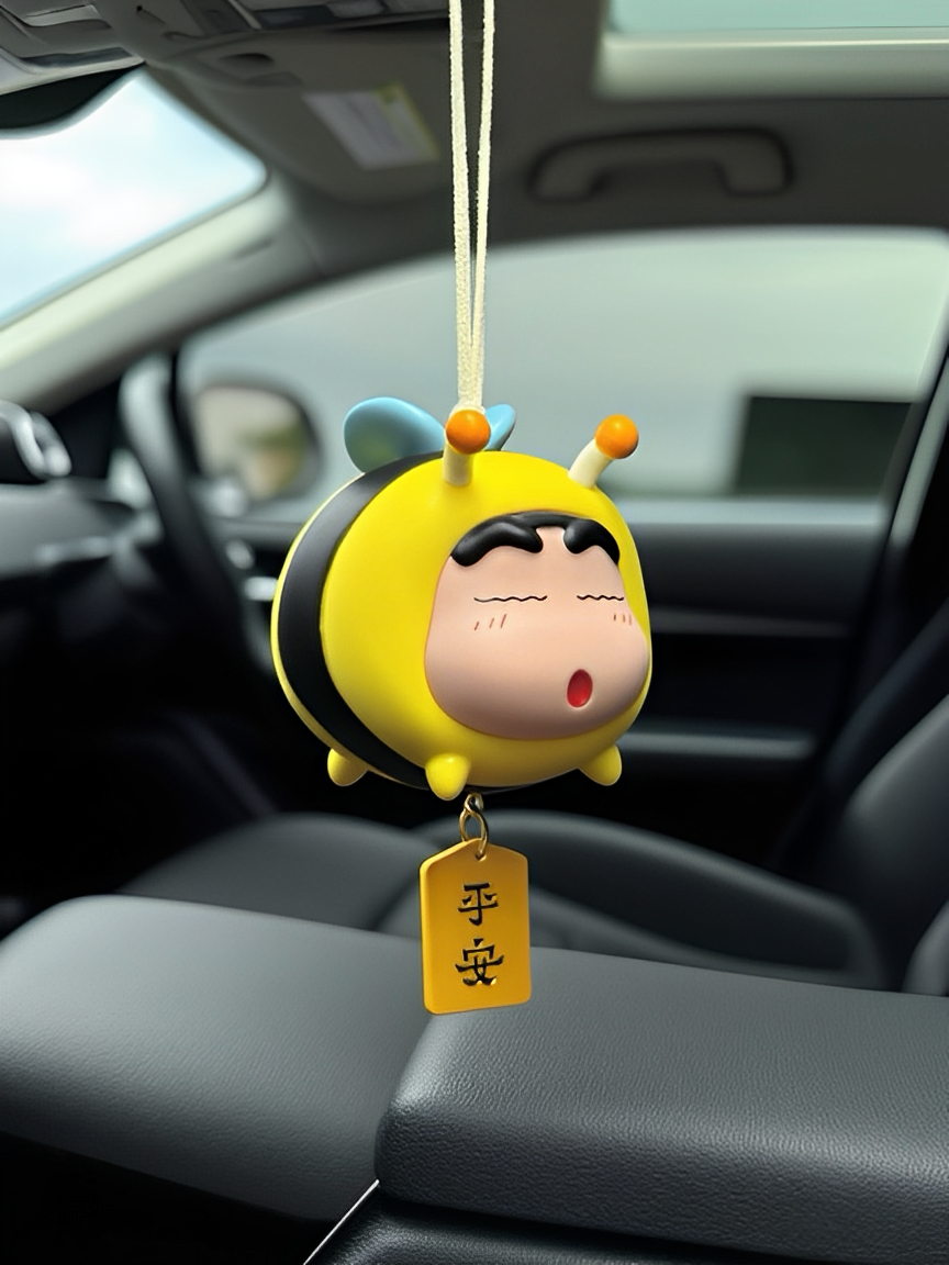 Crayon Shin-Chan Little Bee Car Pendant Creative High-End Car Hanging Rearview Mirror Interior Decoration Gift for Girls