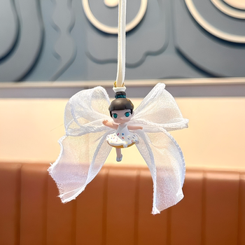 Sweet Ballet Bow Car Pendant Car Hanging Ornament Rearview Mirror Dashboard Car Decoration Gift for Girls