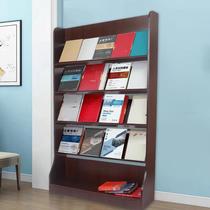 Wooden books and magazines rack book and newspaper leaflet display rack floor plan information floor-standing vertical storage