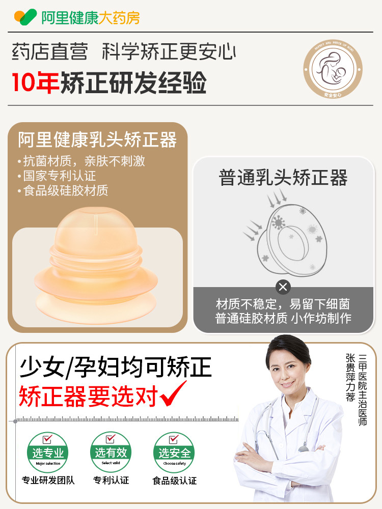 Nipple Retraction Corrector for Daily Wear during Pregnancy and Lactation, to Correct Inverted Nipples and Poor Nipple Development