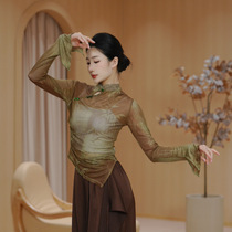 Internet celebrity dance clothes practice clothes for women Chinese dance adult tight-fitting classical dance elegant body clothes gauze clothes Chinese style