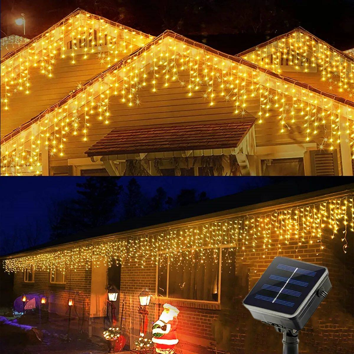 1pc LED outdoor solarice strip light 4m 13 1FT96LED 8 mode -