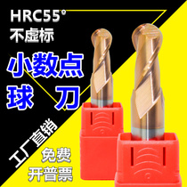 Tungsten steel milling cutter 2 edge point ball cutter 55 degree ball end cutter R0 6 coated cutter R1 2 semi-circle cutter for steel R1 8mm