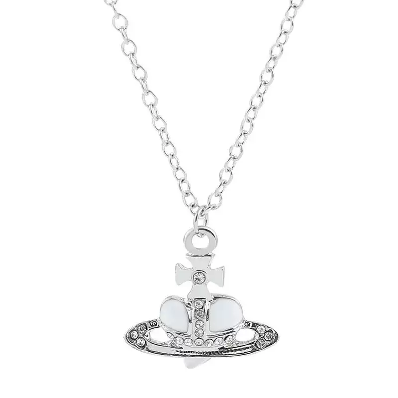 Подвеска-кулон Y2K Jewelry «Сердце-планета (Сатурн)», эмаль и кристаллы, несколько цветов