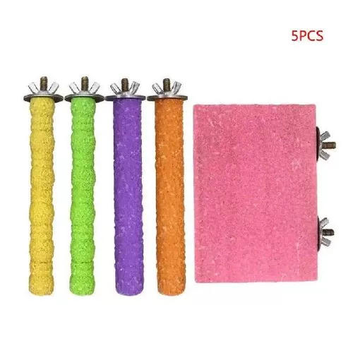 5pcs Bird Perch деревянная подставка для попугай