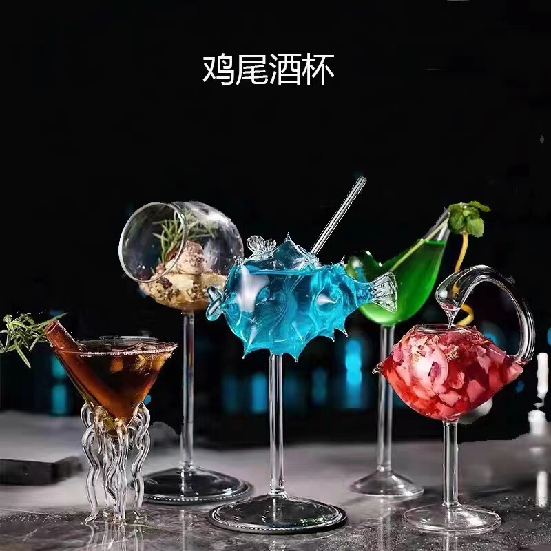 Creative Cocktail Glasses, Personalized Glass Pufferfish Cups, Octopus Goblets, Bar Trendy Swan Cups, Bird-Shaped Wine Glasses Creative Cocktail Glasses, Personalized Glass Pufferfish Cups, Octopus Goblets, Bar Trendy Swan Cups, Bird-Shaped Wine Glasses