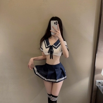 jk uniform sexy temptation pure desire style new pure college style student suit pure desire pleated skirt sailor suit women