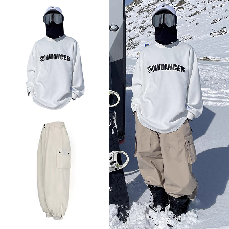 2025 Ski Suit White Snowboard Waterproof Oversize Loose Fleece-Lined Unisex Indoor Ski Sweatshirt 2025 Ski Suit White Snowboard Waterproof Oversize Loose Fleece-Lined Unisex Indoor Ski Sweatshirt