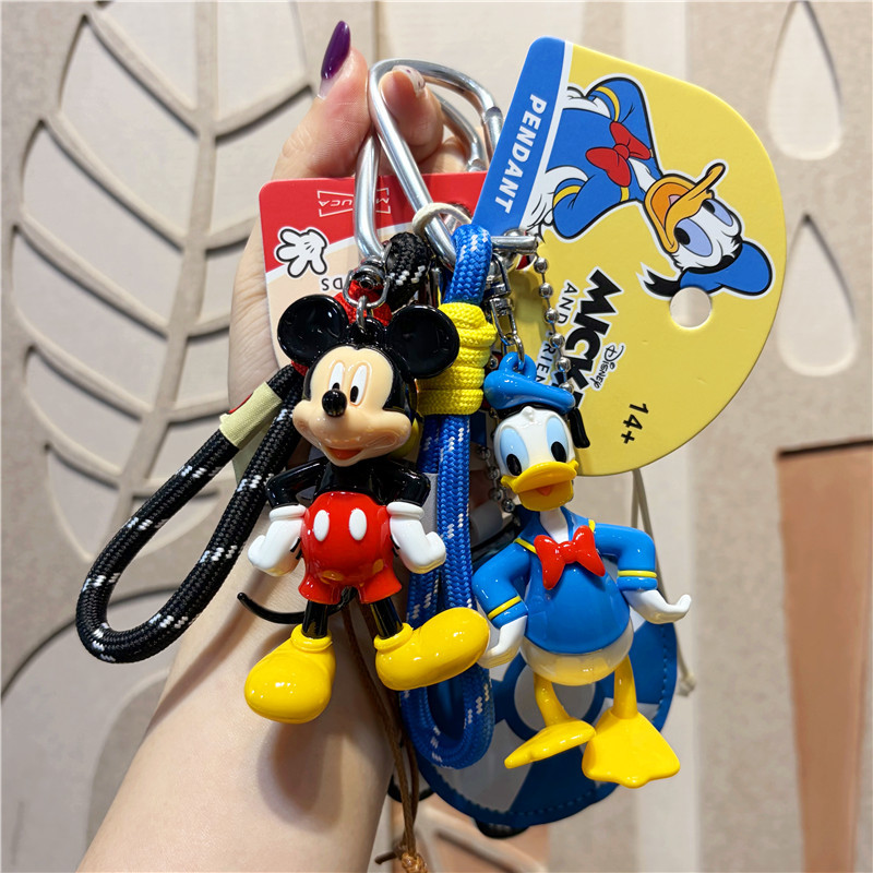 Creative Miu Series Cartoon Genuine Donald Duck Mickey Doll Keychain Pendant for Men and Women Car Key Chain Decoration