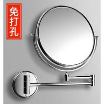 Japanese imported bathroom vanity mirror wall-mounted folding retractable punch-free bathroom double-sided vanity magnifying mirror