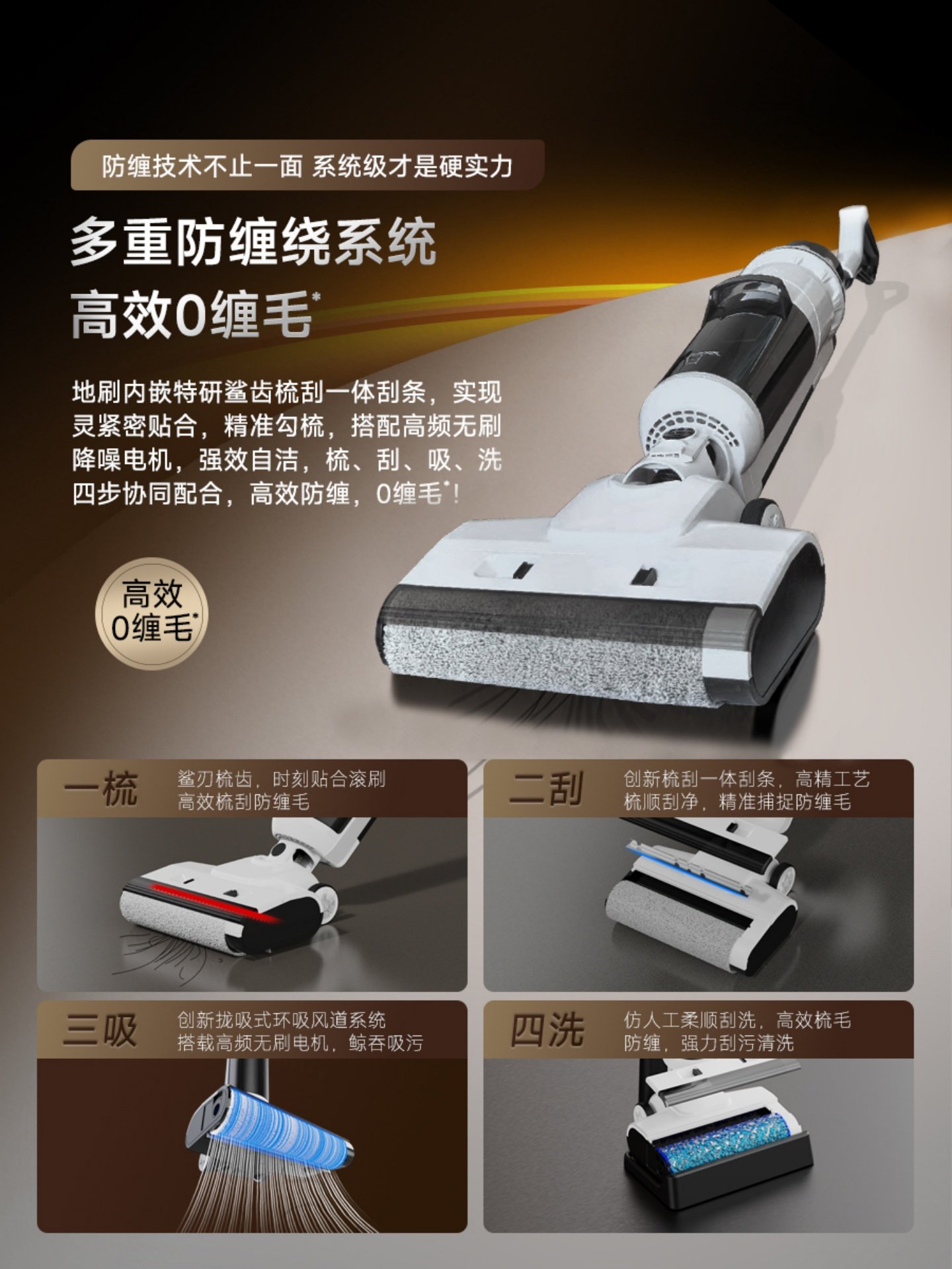 Floor Cleaning Machine with Integrated Suction and Mopping, Wireless Electric Mop for Home Use, Self-Cleaning, Sweeping and Vacuuming Three-In-One 180 ° Lying Flat