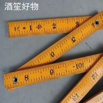 Promotion stock old wooden folding ruler with double - use 8 folding woodwork ruler teaches