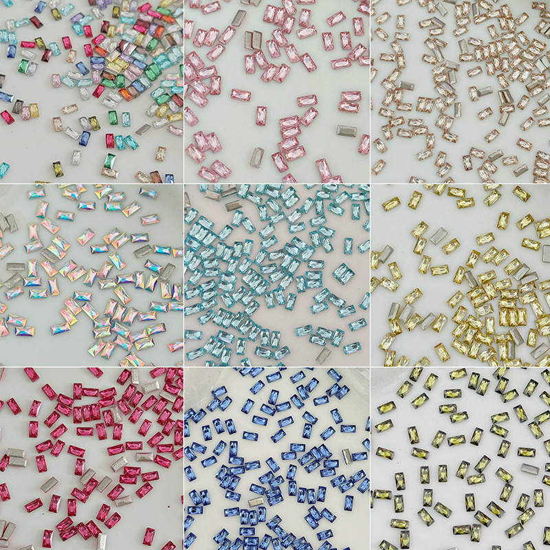 Rectangular Flat-Bottom Nail Art Rhinestones, Popular 5A Inverted Edge Zircon Cross-Shaped Rhinestone Strips, Wearable Nail Art Decorations Rectangular Flat-Bottom Nail Art Rhinestones, Popular 5A Inverted Edge Zircon Cross-Shaped Rhinestone Strips, Wearable Nail Art Decorations