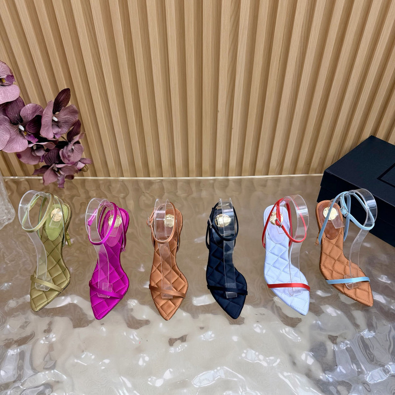 2026 Summer New Sexy Style Silk Diamond Pattern Stiletto Strap Sandals Women's Pointed Toe Lace-Up Boss Lady Shoes 2026 Summer New Sexy Style Silk Diamond Pattern Stiletto Strap Sandals Women's Pointed Toe Lace-Up Boss Lady Shoes