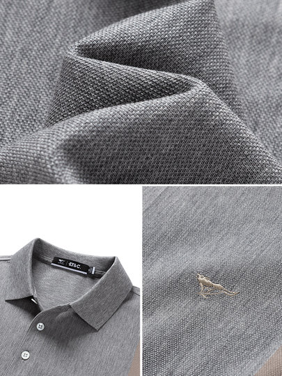 Septwolves merzerisierte Baumwolle Kurzarm-T-Shirt Herren 2025 Sommer neues Revers-POLO-Shirt mittleren Alters für Herren