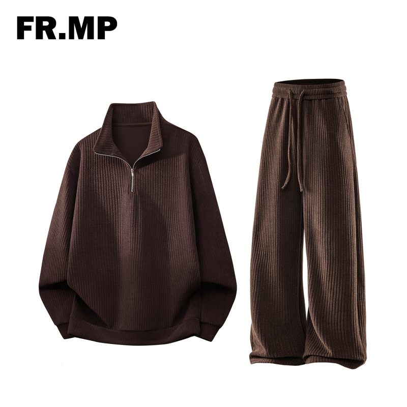 Fr.Mp American Retro Autumn Thin Suit for Men and Women, Textured Casual Sports Two-Piece Set, Loose Trendy Brand Fr.Mp American Retro Autumn Thin Suit for Men and Women, Textured Casual Sports Two-Piece Set, Loose Trendy Brand