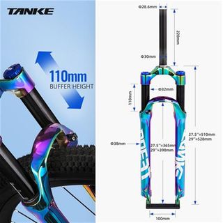 Suitable for mountain off-road vehicle front j fork colorful colorful titanium plated disc brake 27.5/29er air pressure shock absorber