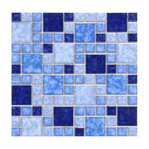 New product factory direct sales ceramic mosaic background wall tile 23x23 48x48 three-color blue mosaic