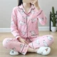 Bà mẹ tháng quần áo cotton sau sinh bà bầu đồ ngủ mùa xuân và mùa thu cotton cho ăn quần áo mùa thu và mùa đông cho con bú dịch vụ nhà - Giải trí mặc / Mum mặc