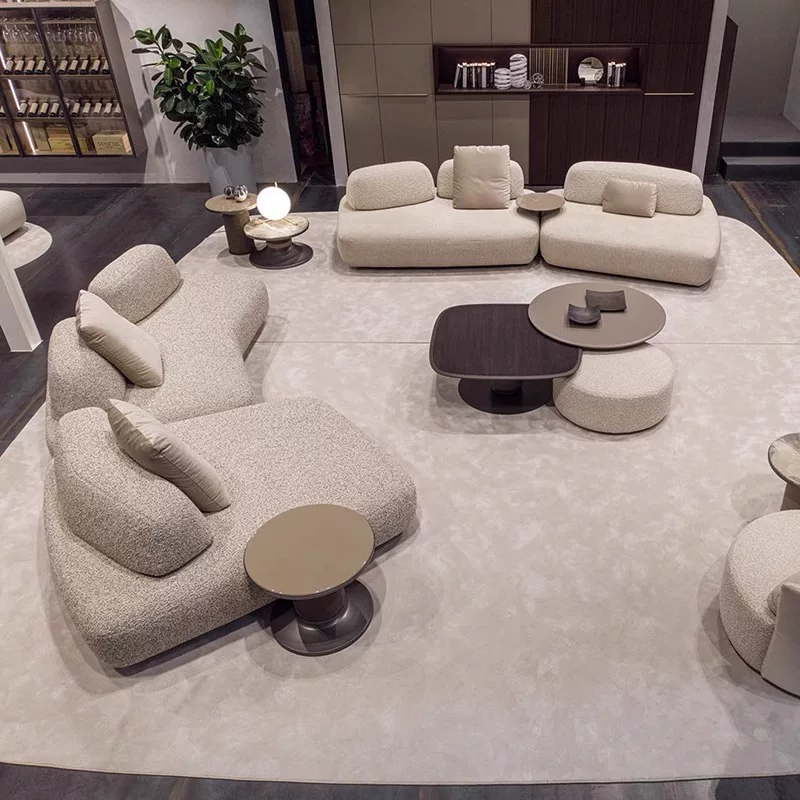 Curve Curve Island Sofa Italian Minimalist Studio B&B Large Flat Floor Module Combination Special-shaped Fabric Sofa