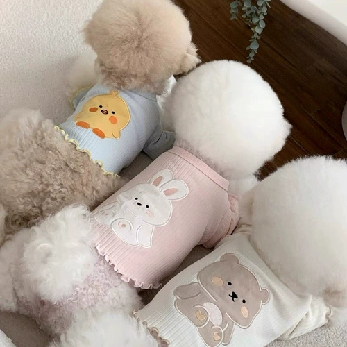 Кошачья одежда Dog Summer ins тонкая плюшевая бишонская одежда для медвежьей собаки