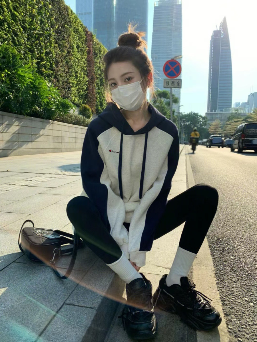 Champions College Wind Plains The Lazy Weavewear and Lazy Weavewear stripes Even cap necropolis dress women's clothing autumn and winter new fashion trends-Taobao