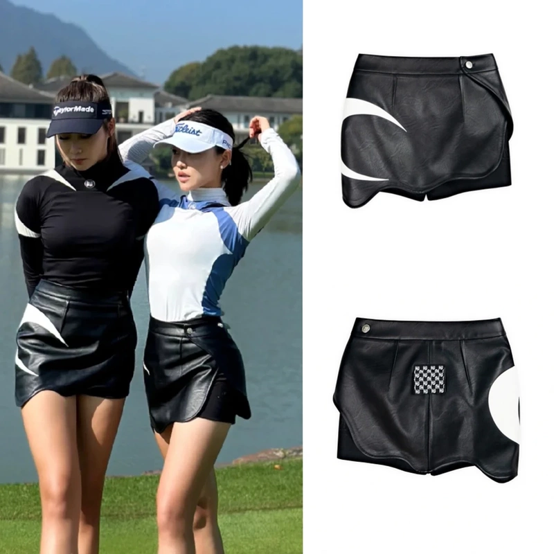 Special Offer Original Golf Women's 26 Summer New Versatile Fashion Leather Skirt, Anti-Exposure Sports Casual Trendy Style