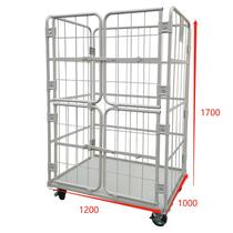 Thickened four-door logistics trolley folding movable truck supermarket sorting truck warehouse truck e-commerce pickup truck