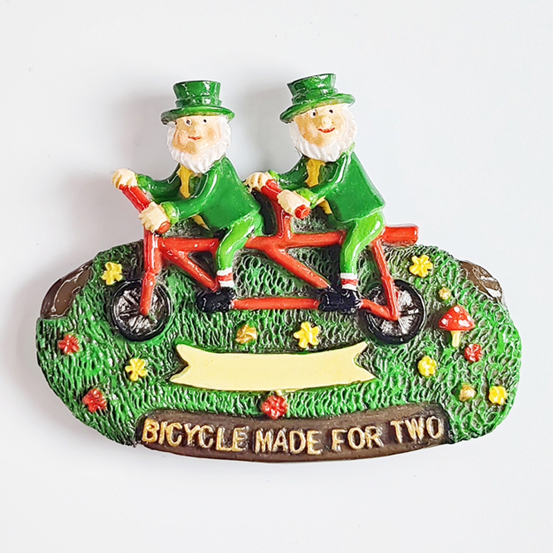 European Ireland Tourism Remembrance Cartoon Three-dimensional Double Scooter Decoration Handicraft Magnet Fridge Sticker Gift-Taobao