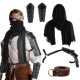 Halloween Costume Accessories Set: Shoulder Armor, Wrist Guards, Arm Guards, Waist Bag, Belt, Mask, Vintage Knight Carnival Cosplay