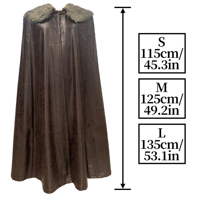 Medieval Fur Collar Cape Shawl Cloak Nordic Viking Style Retro Cos Stage Performance Props