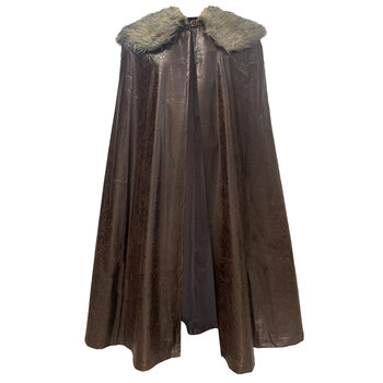 Medieval Fur Collar Cape Shawl Cloak Nordic Viking Style Retro Cos Stage Performance Props
