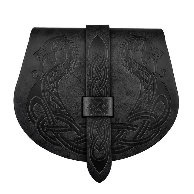 Medieval Ship-Patterned Saddle Bag, Can Be Hung on a Belt, Waist Bag, Nordic Viking Style, Retro Cosplay Prop