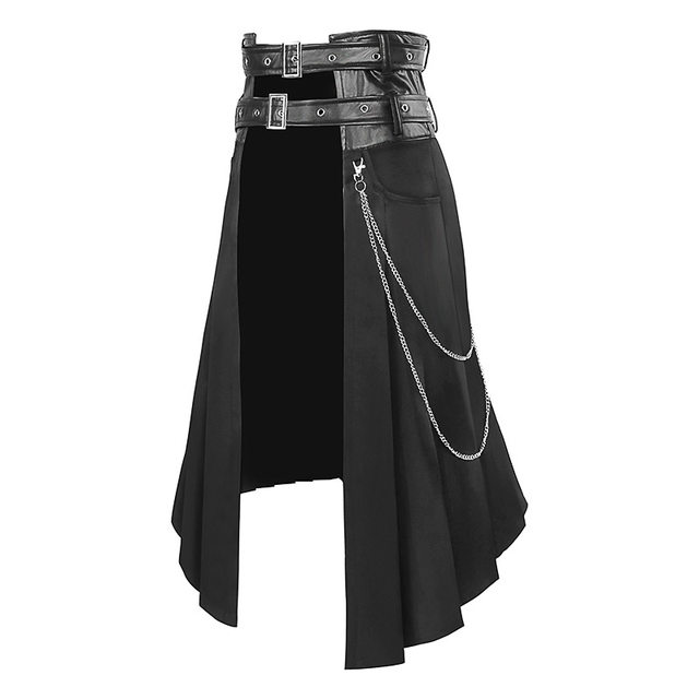 Gothic Skirt, Dark Rock Punk Asymmetrical Skirt, Retro Medieval Pleated Skirt, Cosplay Outfit