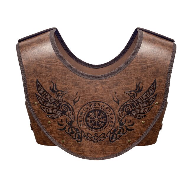 Nordic Style Viking Chest Armor, Vintage Embossed Leather Armor, Cosplay Stage Props