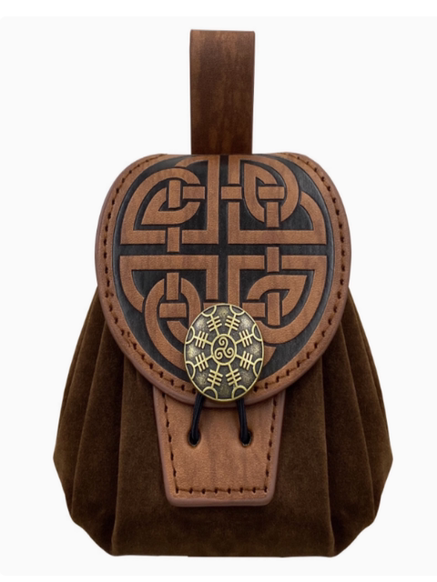 Medieval Disc Pouch, Nordic Viking Style Retro Waist Bag, Coin Purse, Collectible Bag, Cos Props, Stage Props