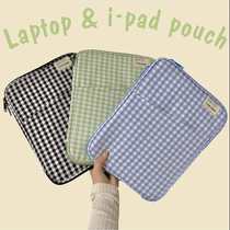 New Korean Plaid Tablet Bag Laptop Liner Bag Half Dimension