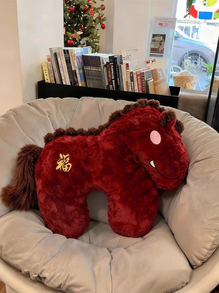 Little Horse Pillow, Living Room Sofa Cushion, 2026 Year of the Horse New Year Mascot, Zodiac Horse Plush Toy Sofa Cushion