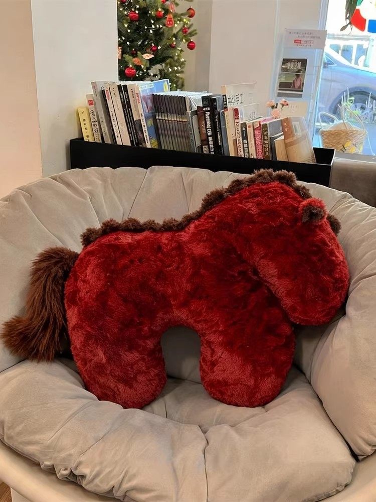Little Horse Pillow, Living Room Sofa Cushion, 2026 Year of the Horse New Year Mascot, Zodiac Horse Plush Toy Sofa Cushion