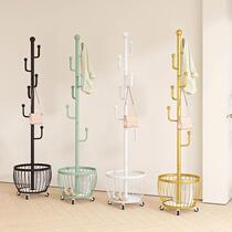 Bedroom floor-standing vertical coat rack for undressed clothes Internet celebrity same style home living room bag rack Nordic style