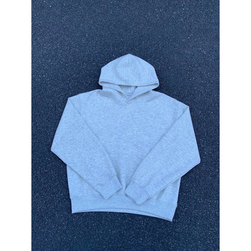 American-Style Cleanfit Hooded Sweatshirt for Men, Autumn Heavyweight Boxy Short Wide Silhouette Hoodie, Layered Couple's Jacket