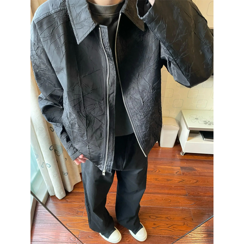 Cleanfit American High Street Fashion Brand Spring and Autumn Niche Cool Pilot Jacket Men's Design Pleated Jacket Cleanfit American High Street Fashion Brand Spring and Autumn Niche Cool Pilot Jacket Men's Design Pleated Jacket